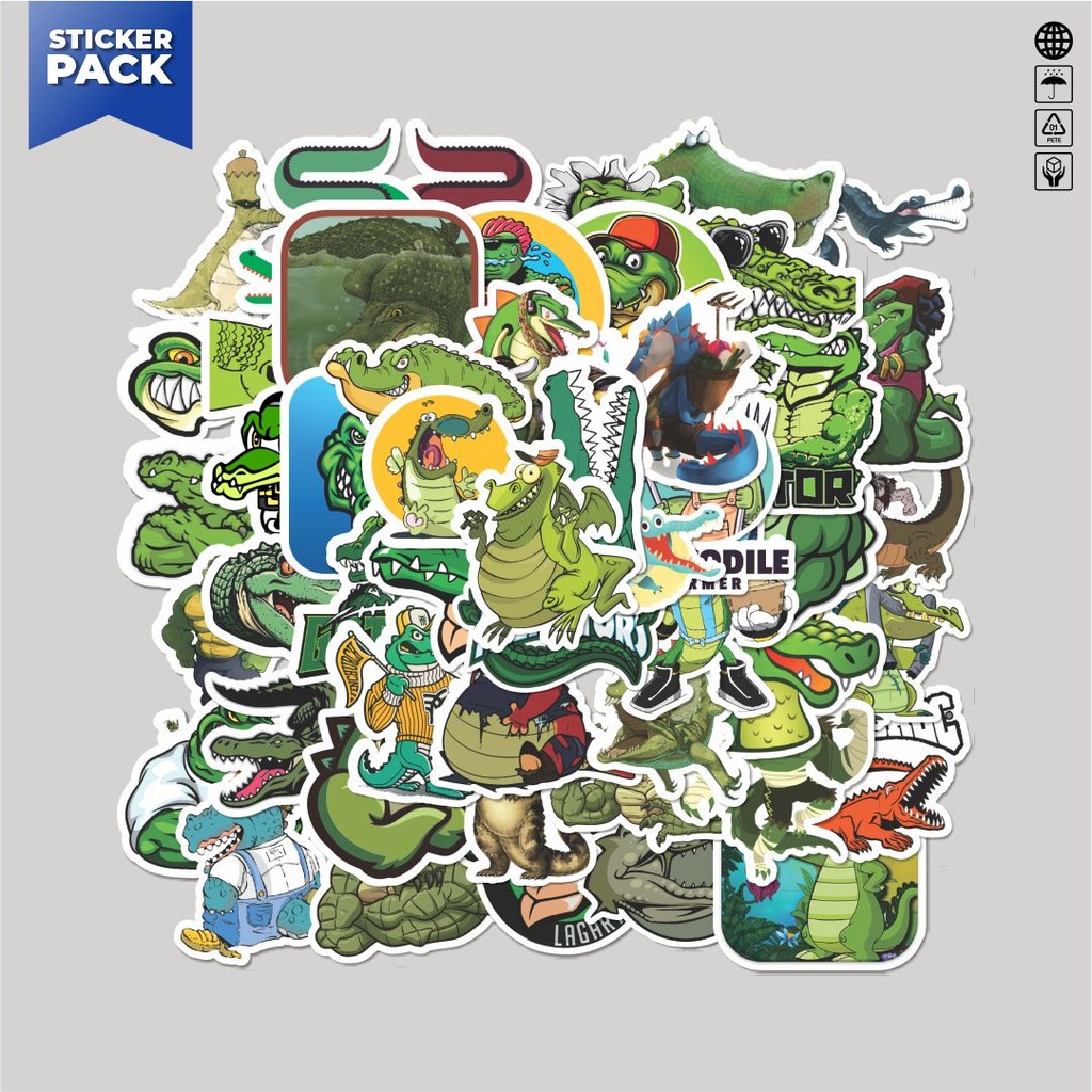 

[100PCS]Stiker Pack Stiker Cute Crocodile Kawaii Alligator Series 2 [Seri Buaya] Aesthetic Vinyl Anti Air Dekorasi Sticker Laptop Buku Journal Koper Helm Casing HP Gitar Helm Skateboard