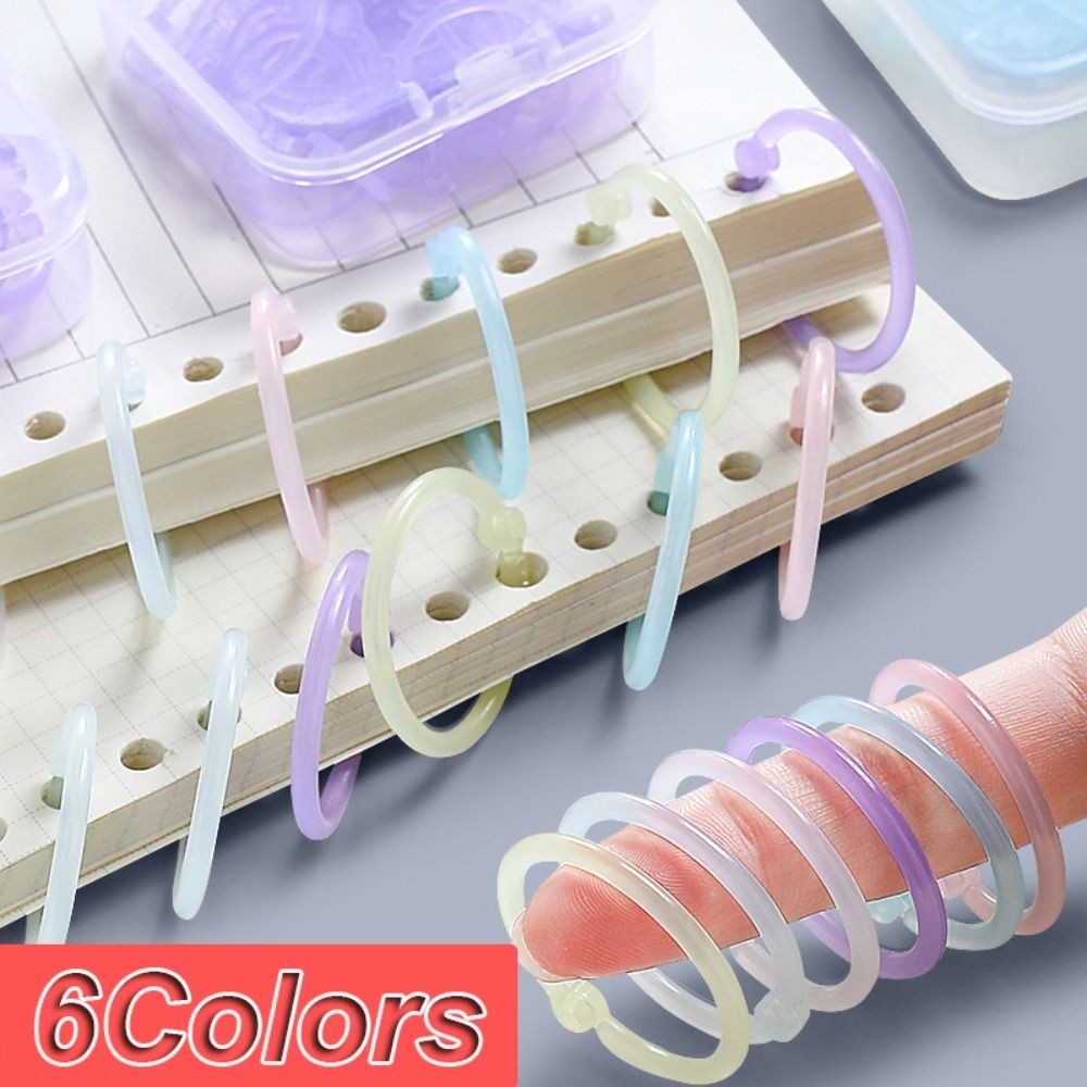 

DIY Binder Ring Creative 15/20/25mm Plastic Loose-leaf Book Hoops Multi-Function Loose Leaf Paper Fixing Clip School Office