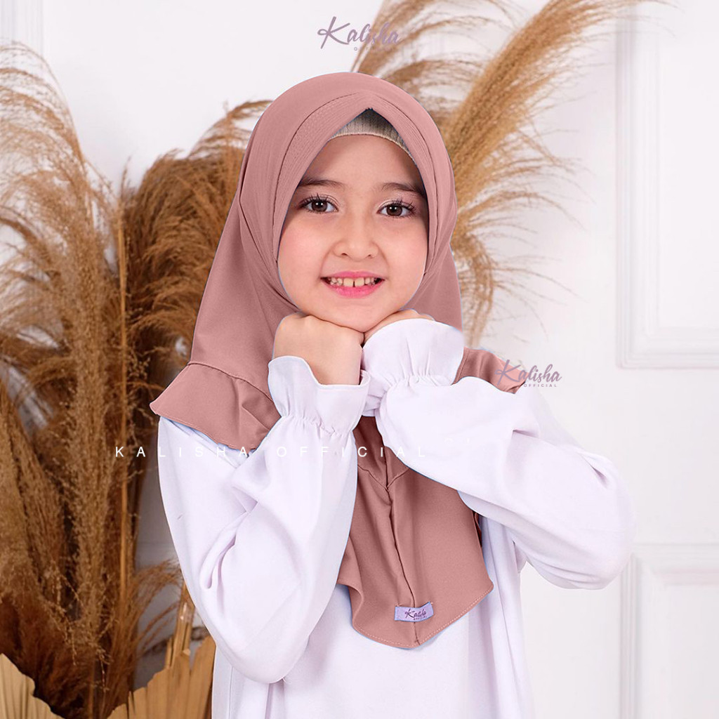 HIJAB INSTAN ANAK Kerudung Bergo 3 - 6 Tahun Kalova Qinan By Kalisha Hijab Bergo Hijab Anak Pet Jers
