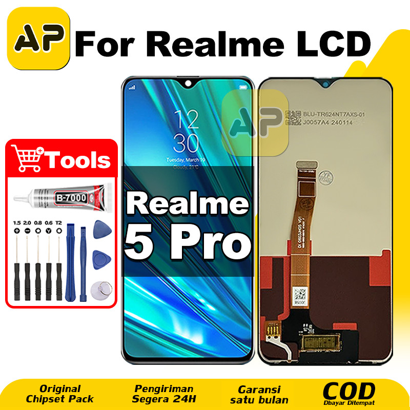 LCD Realme 5 Pro hp Layar Sentuh Fullset Glass Touchscreen Digitizer COD