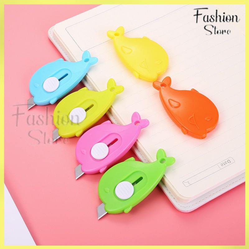 

FS PAKET 5PCS Pisau Cutter Mini Model Dolphin Lucu - Pisau Mini Pembuka Unboxing Paket