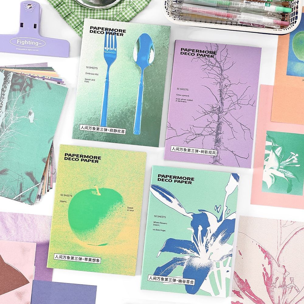 

50pcs/lot Memo Pads Material Paper All things in the world Junk Journal Scrapbooking paper Background Decoration stationery