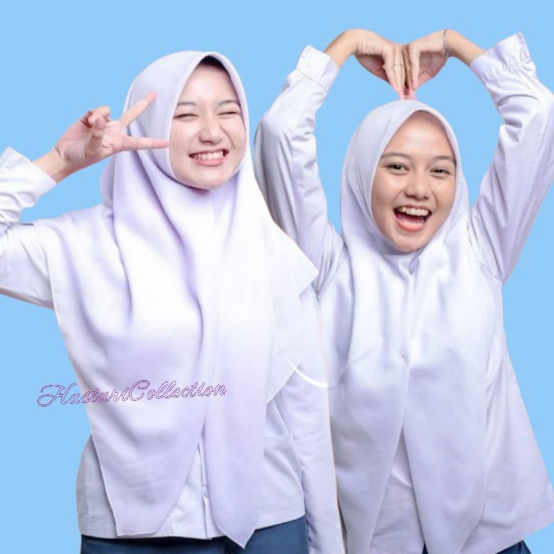 JILBAB sekolah SEGI 4 / KERUDUNG Paris Premium// Jahit tepi ANTI LETOY SEGI EMPAT
