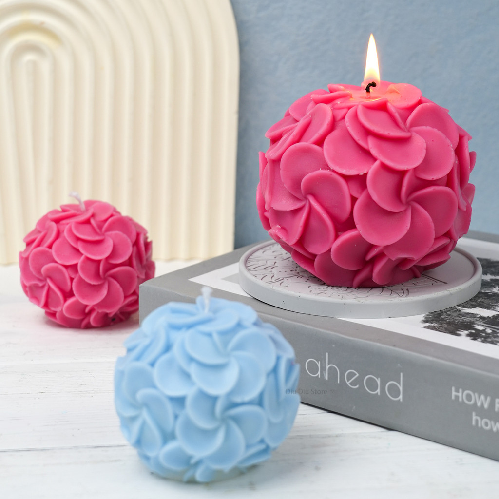 

3D Flower Ball Silicone Candle Mold DIY Handmade Aromath Soap Resin Plaster Chocolate Baking Molds Home Wedding Crafts Decor