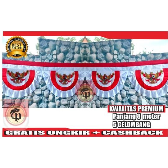 bendera umbul umbul background - 5 gelombang