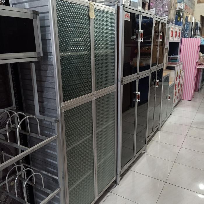 rak piring 2 pintu full kaca