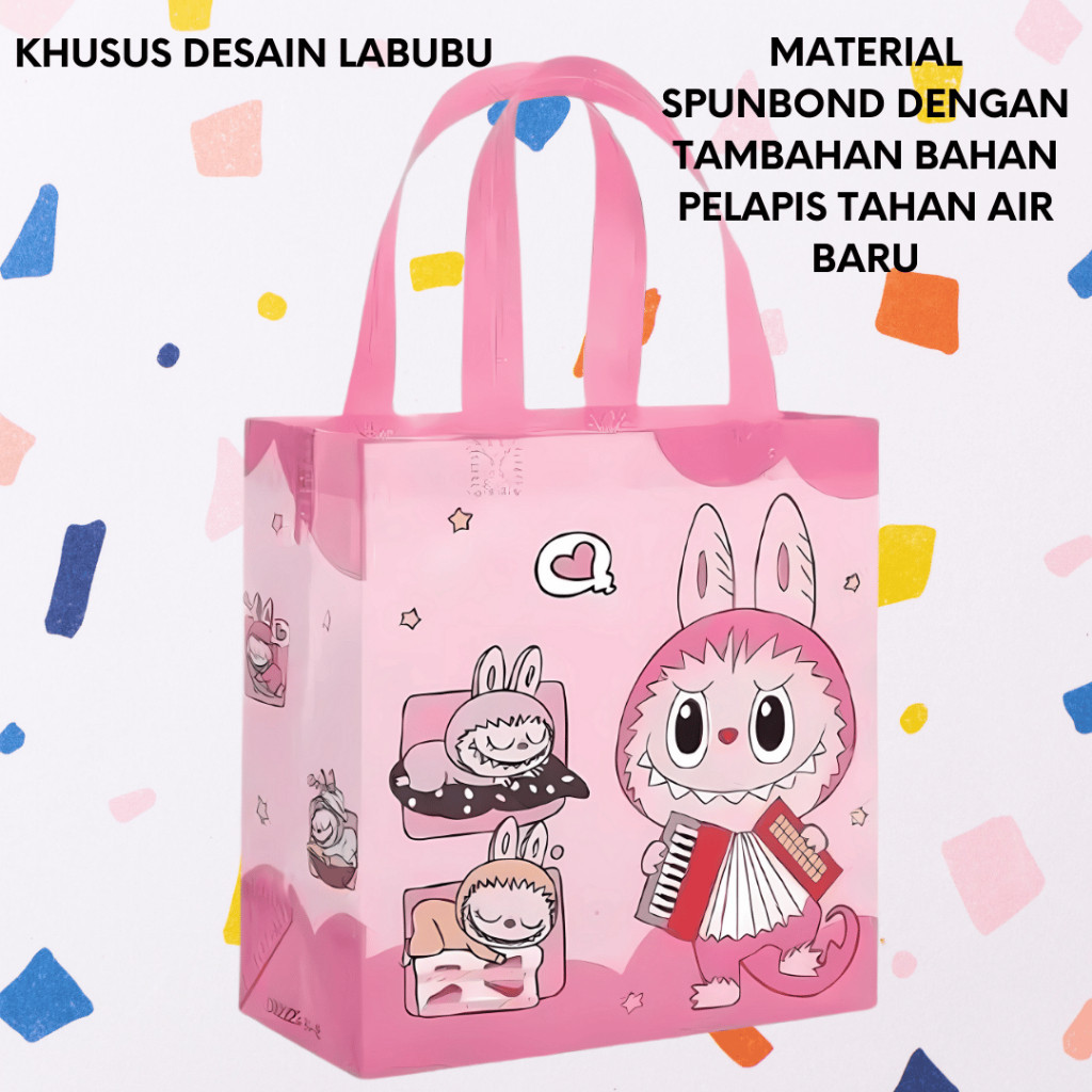 

Goodie Bag Labubu & Kuromi - Tas Souvenir Spunbond Premium Motif Lucu / Untuk Hampers, Ulang Tahun & Wedding - BISA CUSTOM NAMA! FREE Ongkir