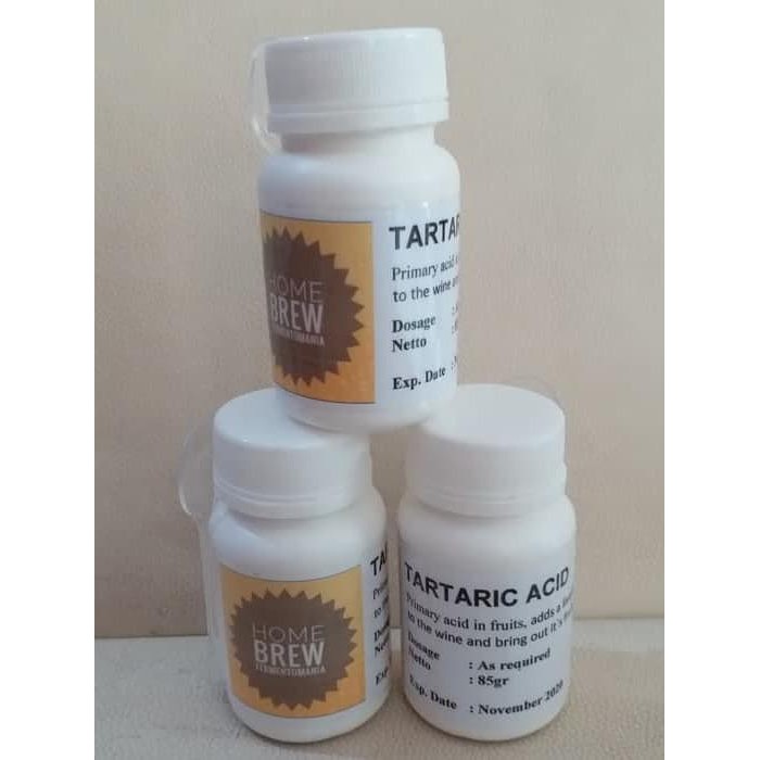 

Tartaric acid 85gr pharmaceutical grade + spoon