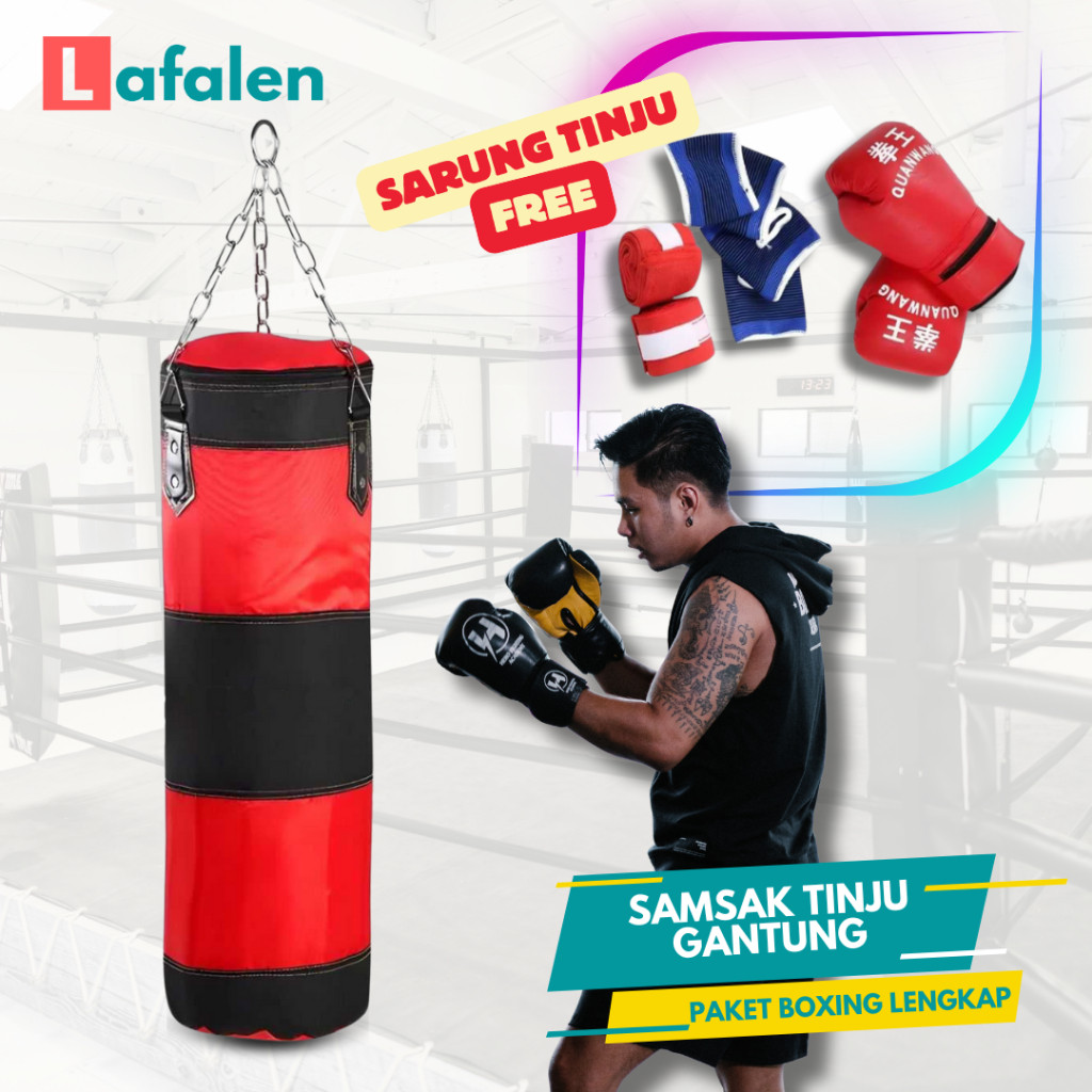 NEW PRODUK Samsak Tinju Gantung - Samsak Tinju - Samsak Tinju Gantung 1 Set Sarung Boxing 80-100cm T
