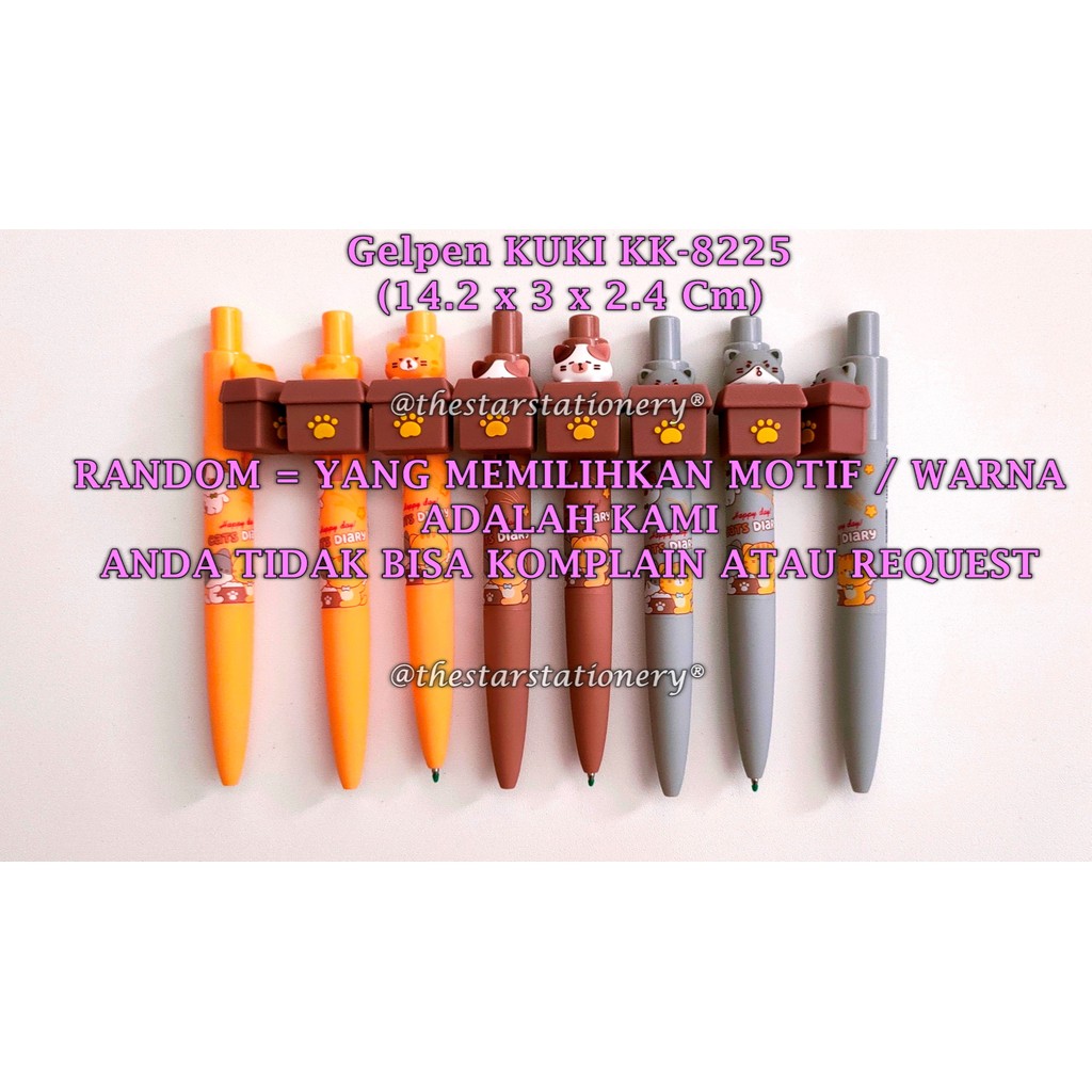 

(1 Biji) GROSIR Bolpen KUKI KK-8225 Nice Surprise 0.5mm Gel Pen Black / Pulpen Kuki (1 Biji)