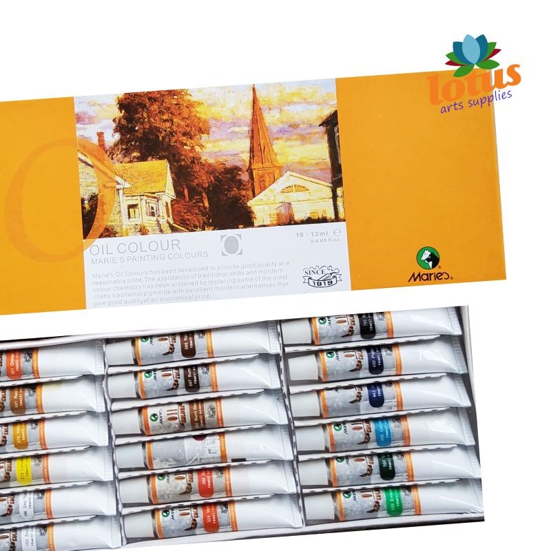 

COD Maries Oil Colour set 18 warna x 12ml Tube - cat minyak