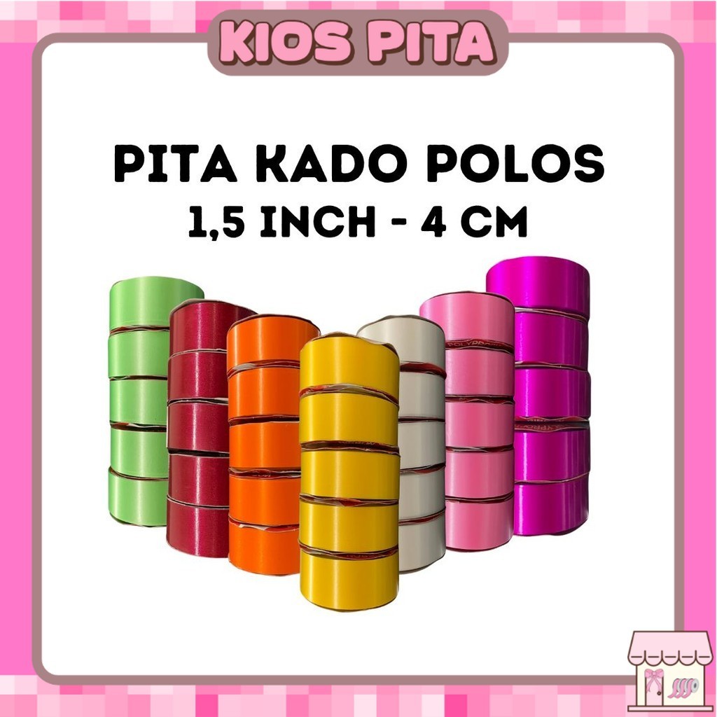 

Pita Kado Plastik Polos Besar 1,5 inch (4 cm) / Pita Jepang