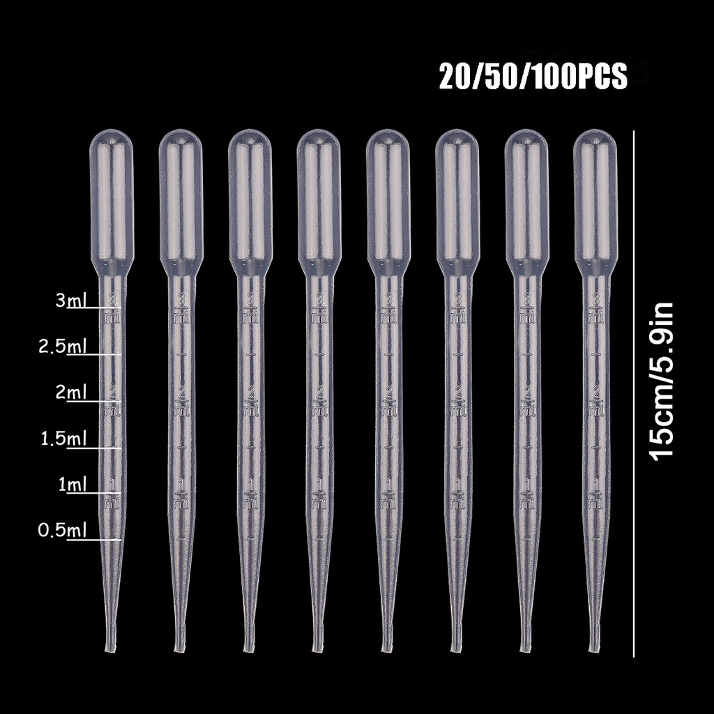 

Plastic Resin Tools 20/50/100Pcs 3ML Disposable Squeeze Transfer Pipettes for Silicone Mold UV Epoxy Resin Craft Jewelry Making