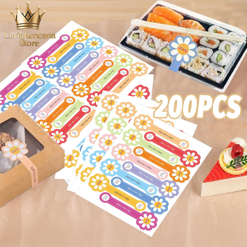 

200pcs Stiker Thank You Stiker Label Handmade Label Segel Box Stiker Tempelan Di Box Kue