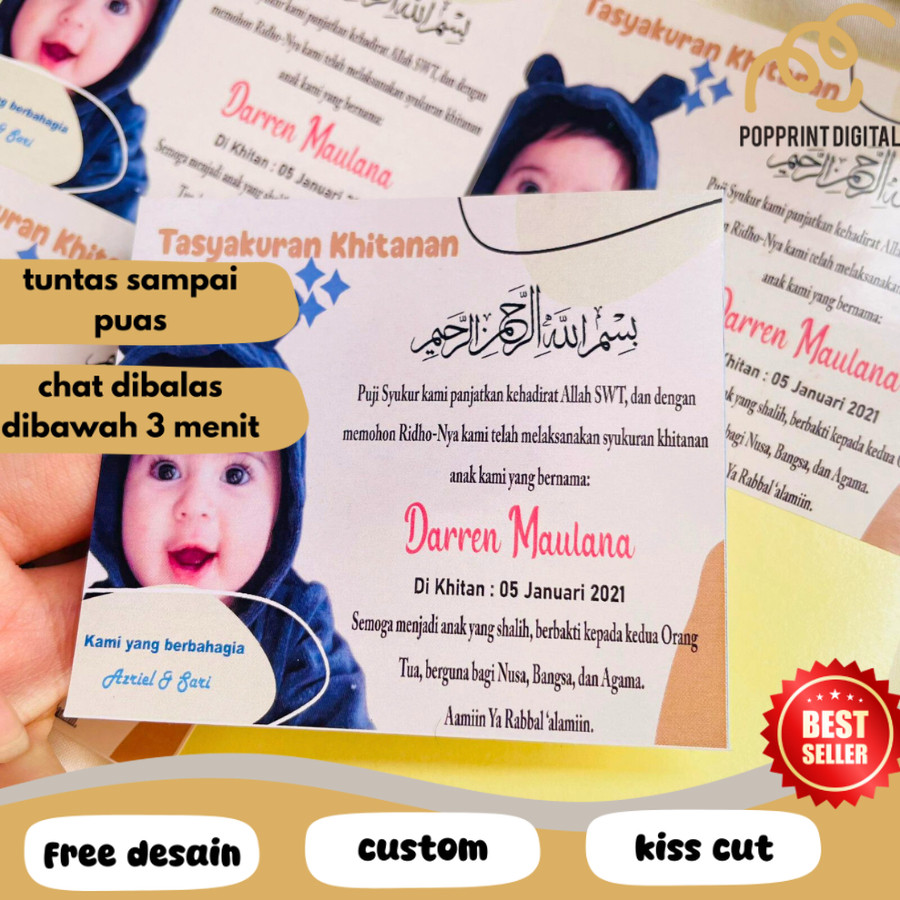 

PpD Stiker Kartu Label Tasyakuran Sunatan Khitan Free Desain dan Custom sticker bentuk persegi