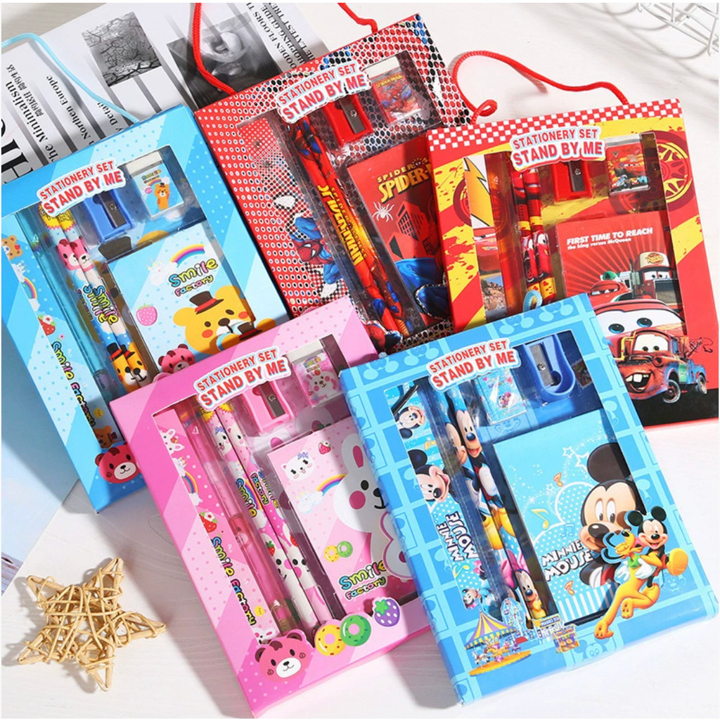 

Alat Tulis Set 6IN1 Stationery Set Lucu Karakter Set Perlengkapan Alat Tulis Sekolah Anak TK Murah