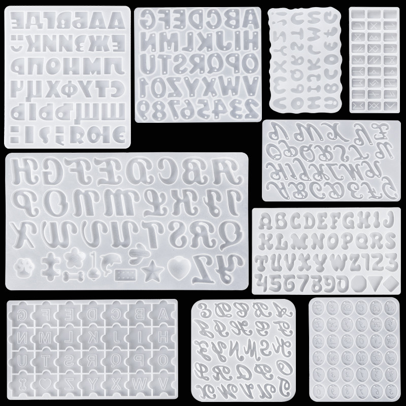 

Alphabet Resin Silicone Mold Alphabet Crafts Casting Mold Letter Number Molds for DIY Keychain Earring Jewelry Pendant Making