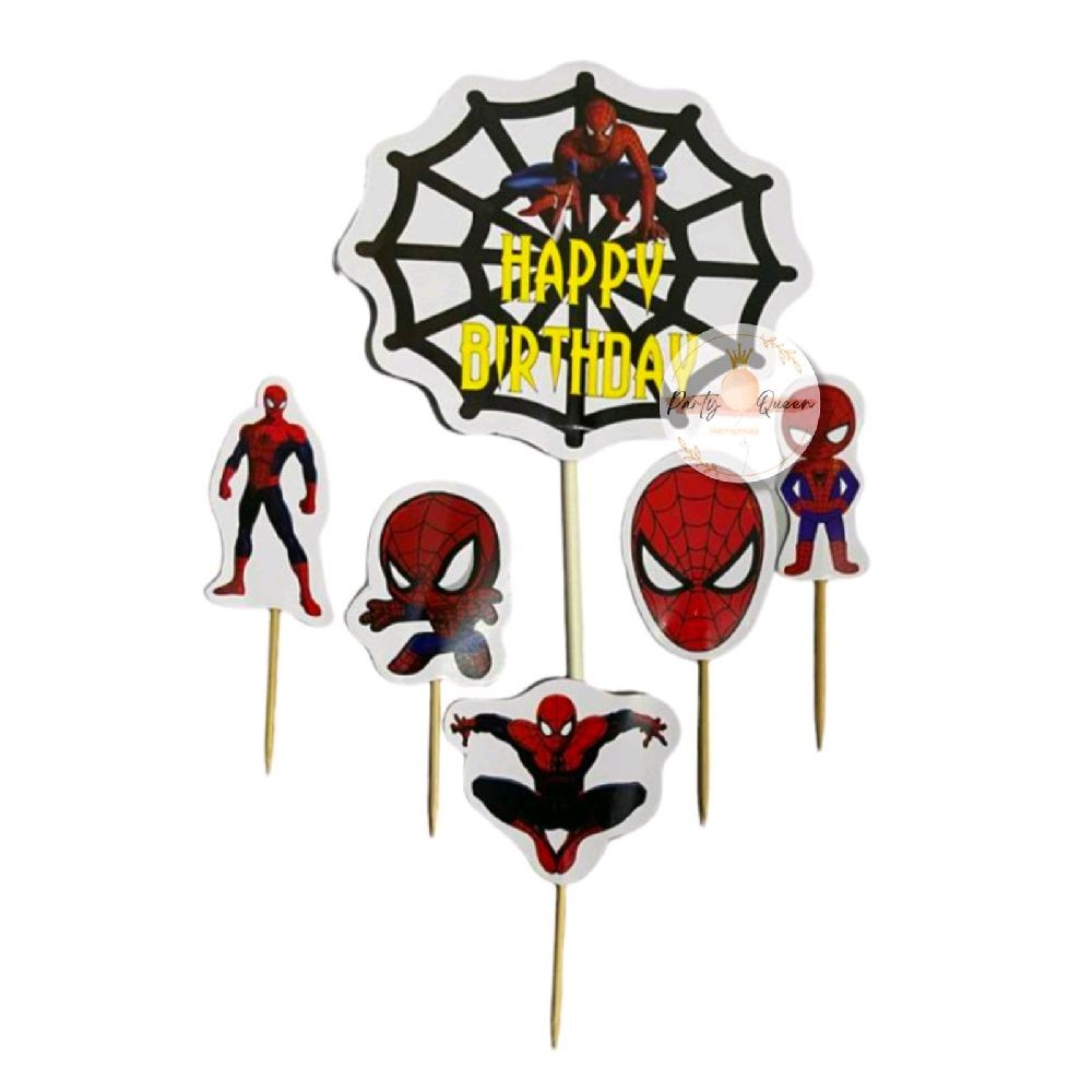 Cake Topper Happy Birthday / Cake Topper Spiderman / Hiasan Kue