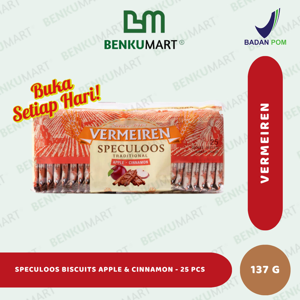 

Vermeiren Speculoos Biscuits With Apple And Cinnamon (137 gr) | Biskuit Spekulas