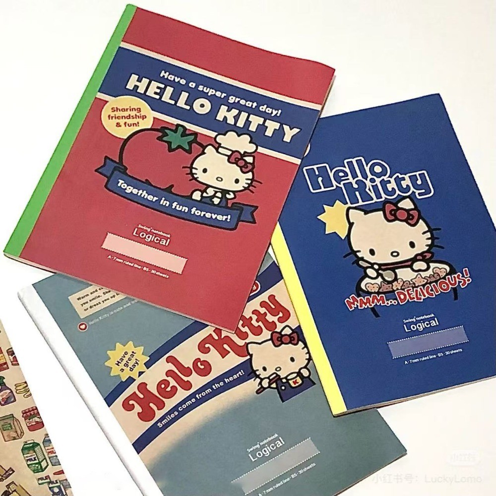 

5pcs Cute Cartoon Hello Kitty Retro Notebook Kawaii B5 Student Stationery Diary Notebook School Stationery Supplies