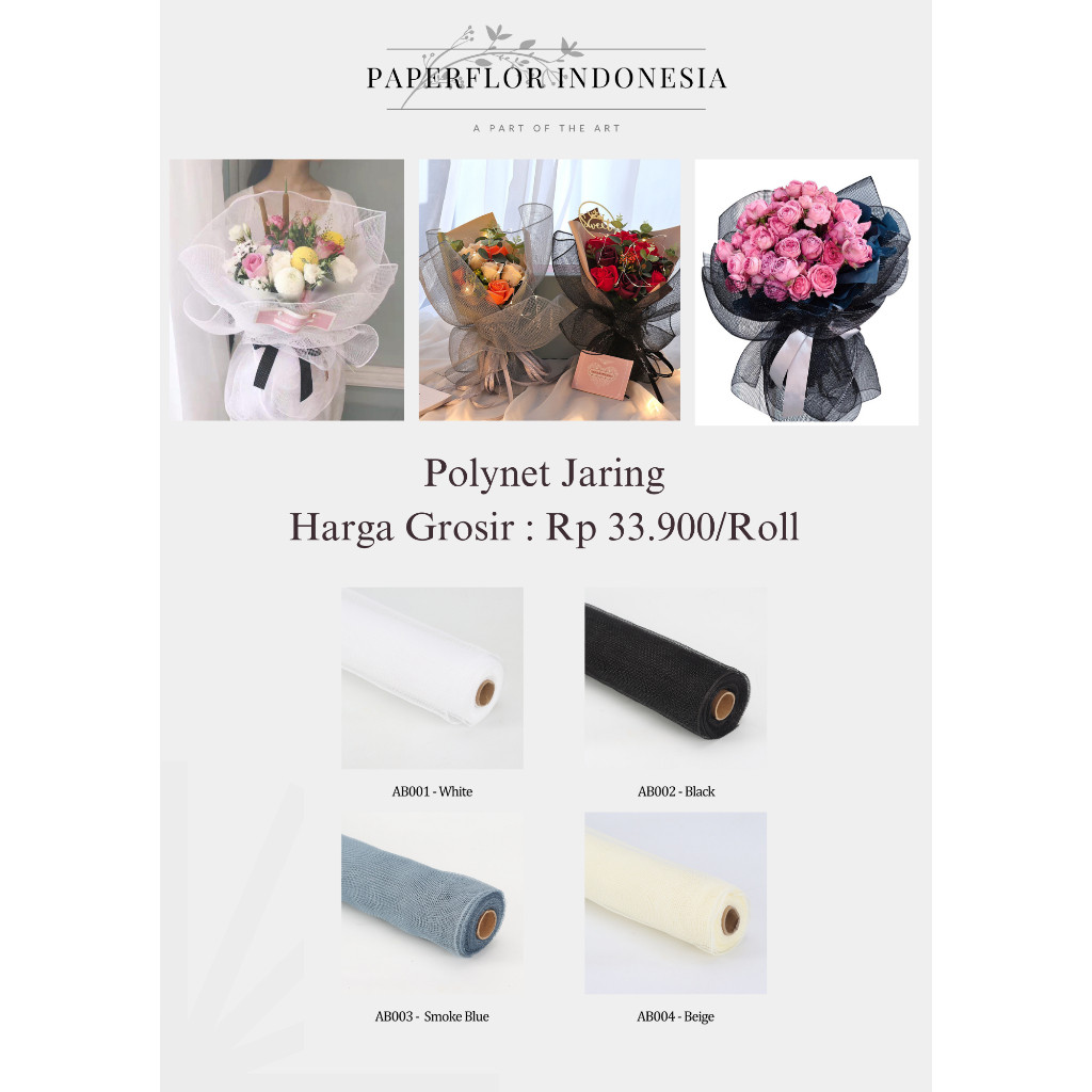 

(1 Roll) Polynet Jaring Korean Mesh Wrapping - Paperflor INDONESIA