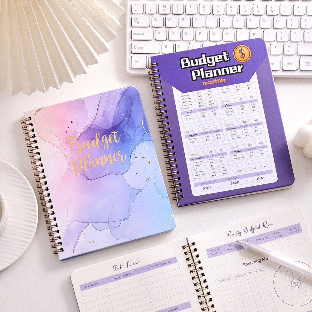 

53 sheets Purple Budget Planner With Monthly Bill Organizer Hardcover Budget Book For Savings Debt Expense Tracking Notebook