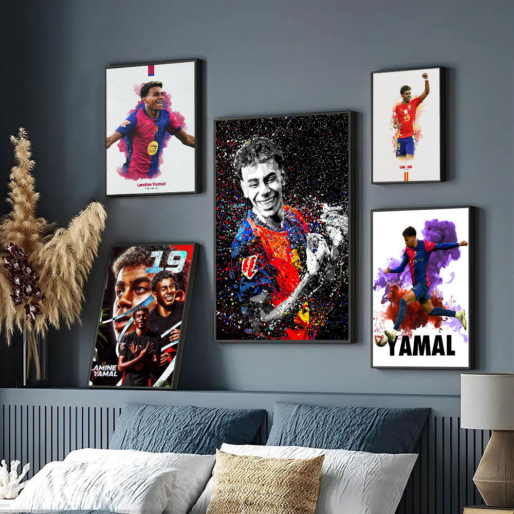 

1PC L-Lamine Football Star Y-Yamal Posters Canvas Painting Print Room Home Bar Cafe Decor Room Wall Decor