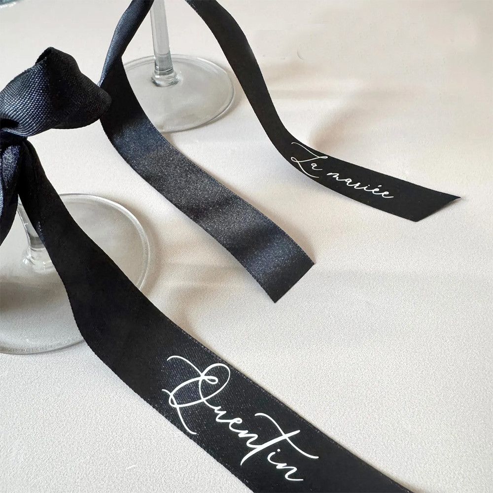 

5pcs Personalized Wine Glass Satin Ribbon Wedding Name Tags Drink Place Cards Table Custom Bachelorette Hen Party Decoration