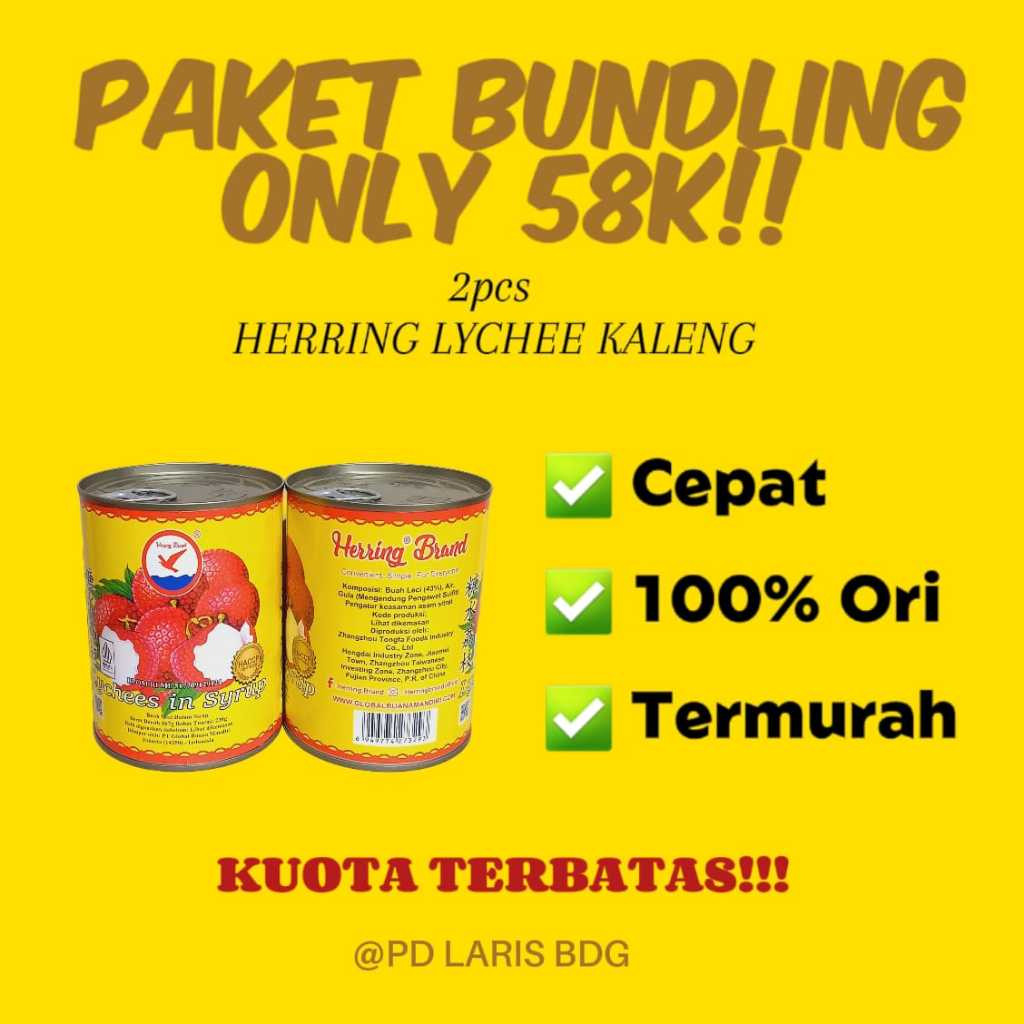 

[PAKET BUNDLING 2 PCS] LYCHEE SU/HERRING BRAND 567GR (BUAH LECI DALAM SIRUP)