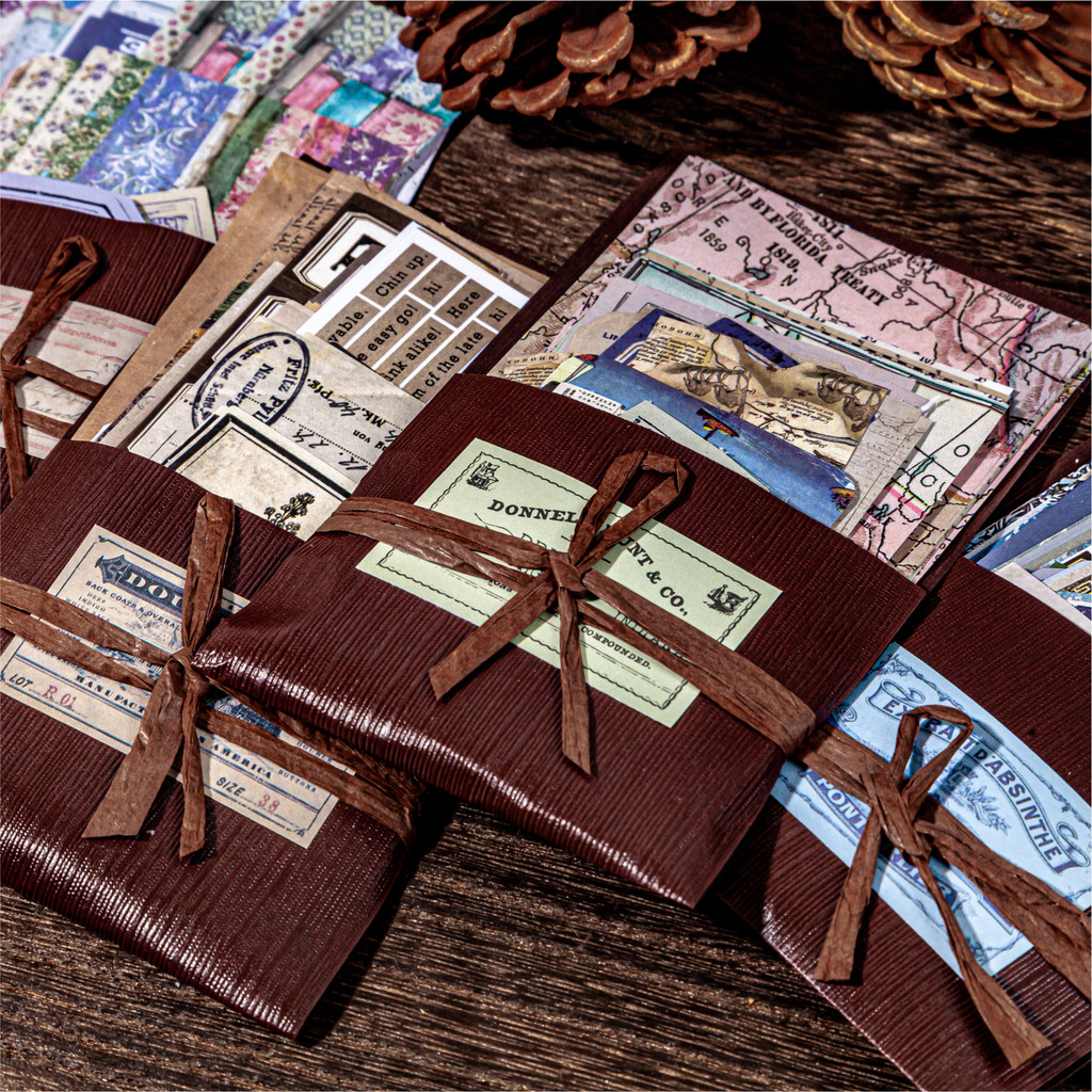 

80pcs/pack Classic Retro Memo Material Paper Pack DIY Scrapbook Background Decoration Album Envelope Diary Bookmark Stationery