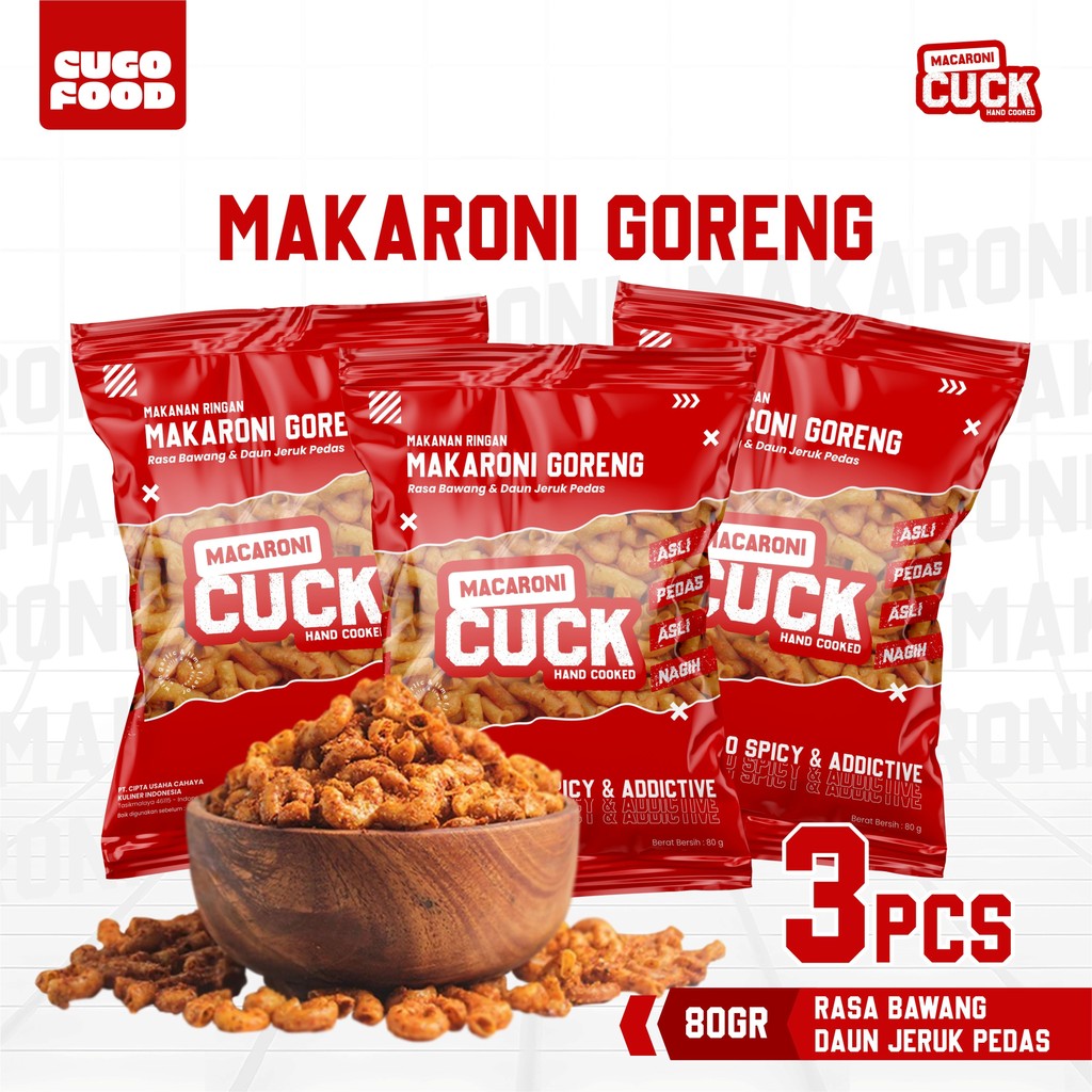 

Macaroni Cuck Makaroni Goreng Pedas Daun Jeruk 3 pcs x 80 gr