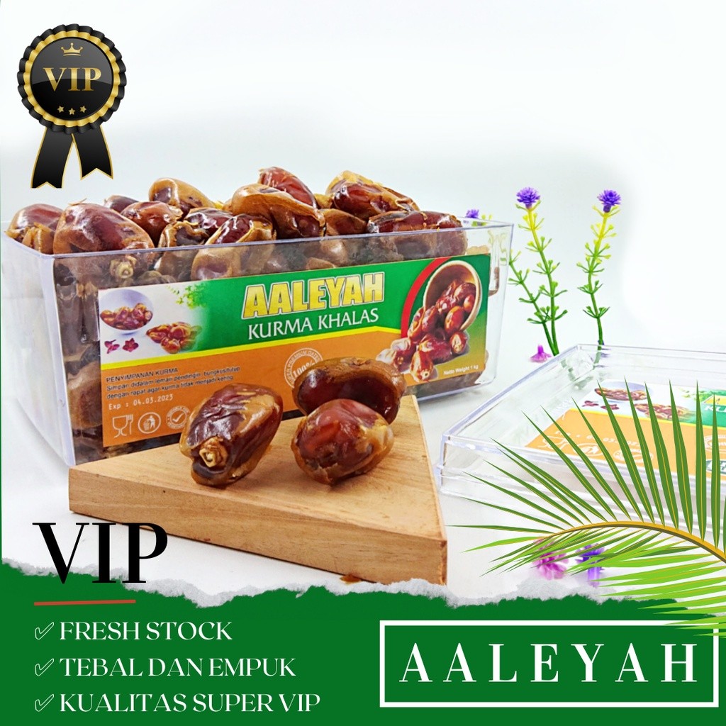 

Kurma Khalas VIP Aaleyah 1 Kg / Kurma Khalas Premium VIP Quality best seller