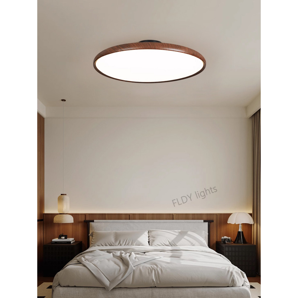 

Japanese Ceiling Lamps minimalist lamp Wooden Acrylic Walnut Color Original Wood Color Lamps For Study decor light