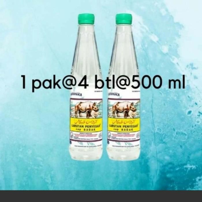 

Larutan Penyegar Cap Badak dan Cap Kaki Tiga 500ml 1pak isi 4 botol