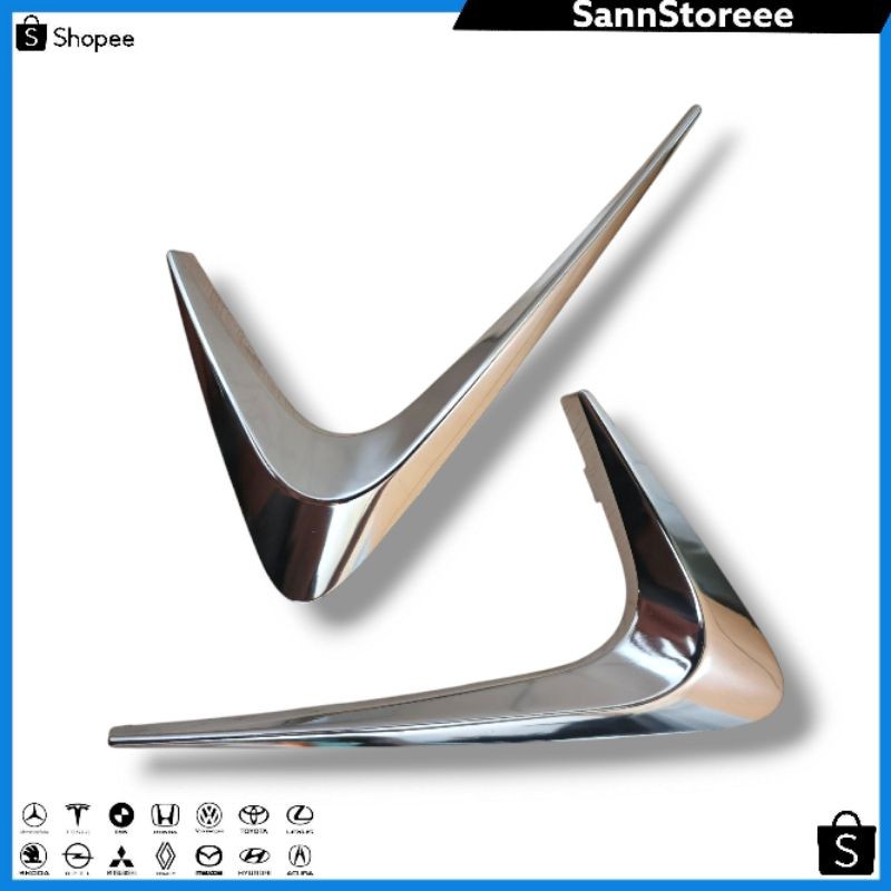 List Chrome Cover Foglamp All New Avanza 2012-2015 Original 1Set BENTUK CEKLIS