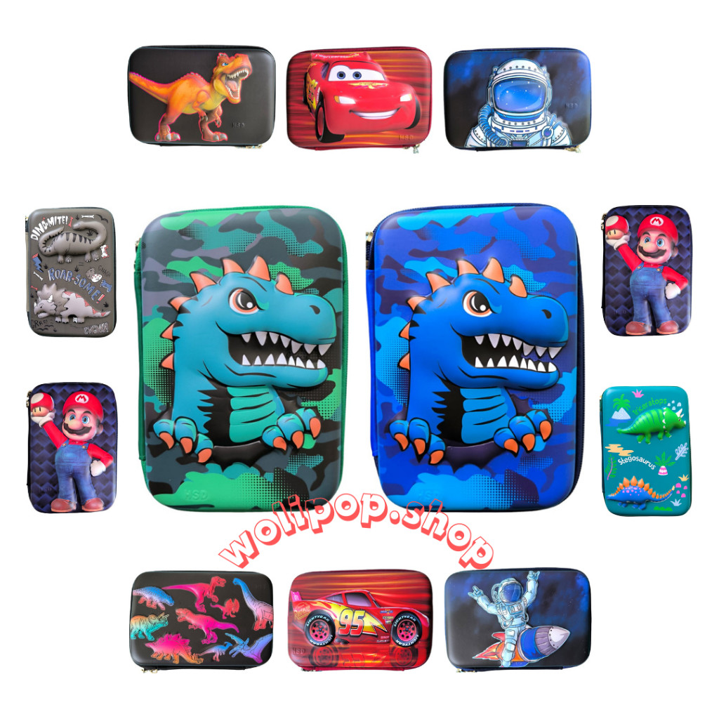 

COD Kotak Tempat Pensil Timbul 3D Dua Sisi Hardcase Karakter Laki Import 15*22*6cm