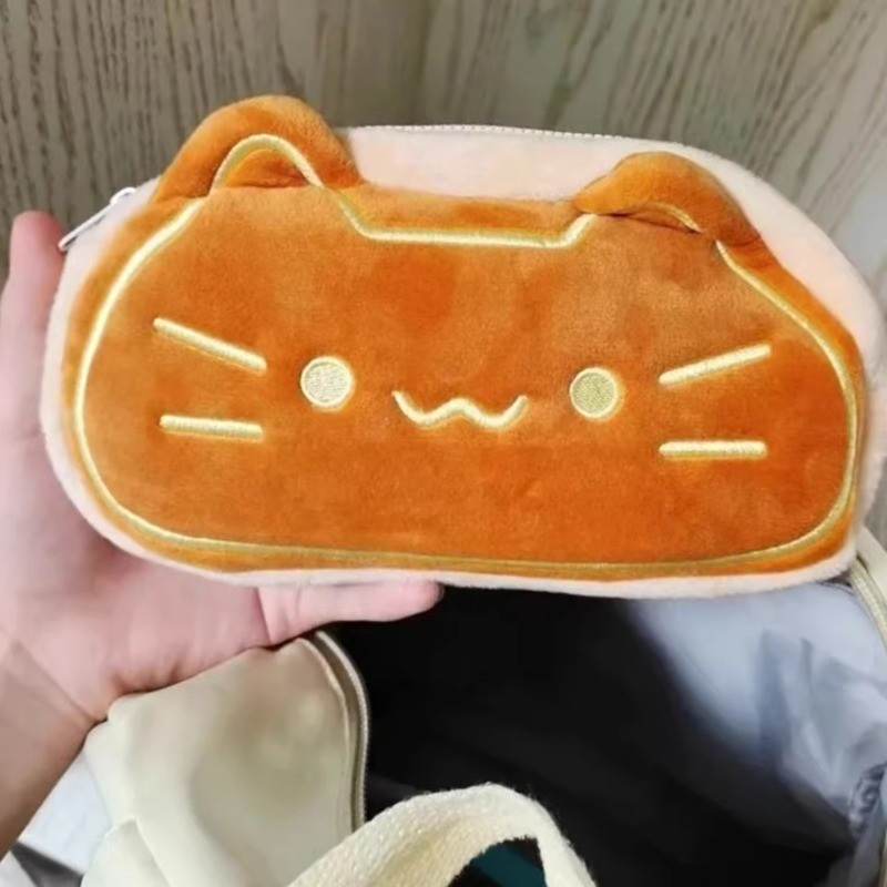 

Cute Cat Plush Pen Case - Ins Style Kawaii Animal Pencil Organizer, Large Capacity Stationery Pouch for Students Back To School