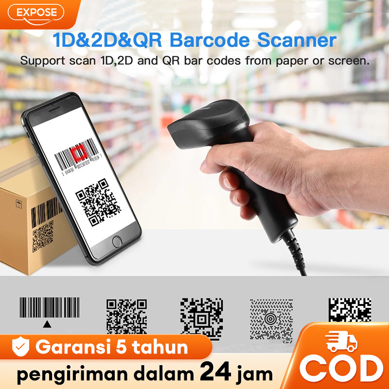 Barcode Scanner Wireless Bluetooth 1D Laser Barcode Scanner for Android & IOS