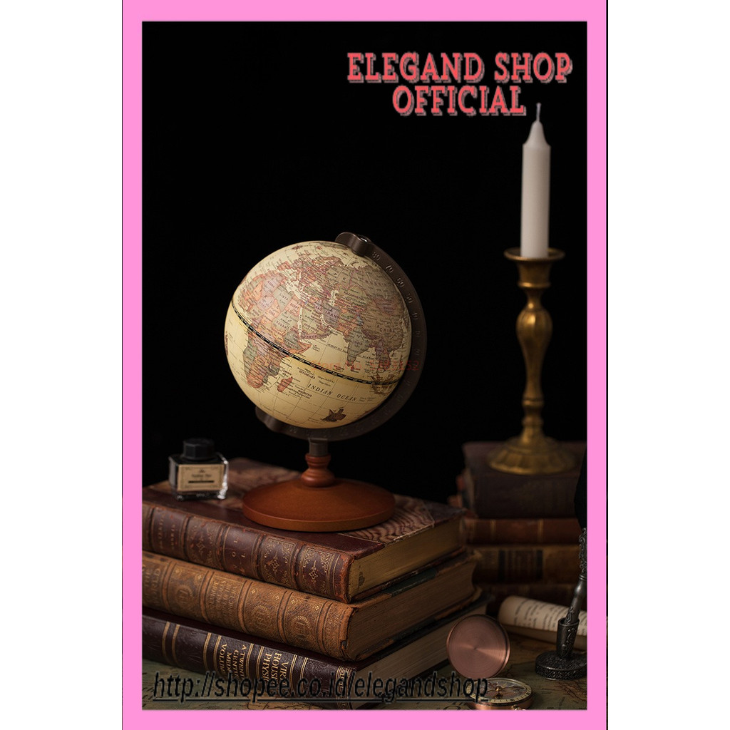 

NEW World Globe Earth Map In English Retro Wooden Base Earth Instrument Geography Education Globe Desk Decoration Furniture