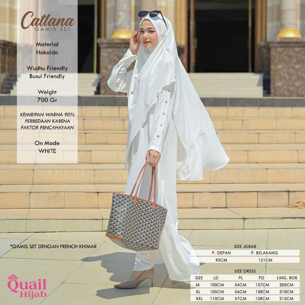 Catlana Gamis One Set Umroh Original Quail Jilbab Hijab Wanita Quail Hijab Shop