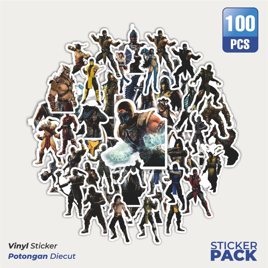 

Super Hemat! 100 PCS Stiker Video Game Series Mortal Kombat Character Mix 1 Waterproof Aesthetic- Untuk Laptop, Motor, dan Helm - Paper Stationery Pack