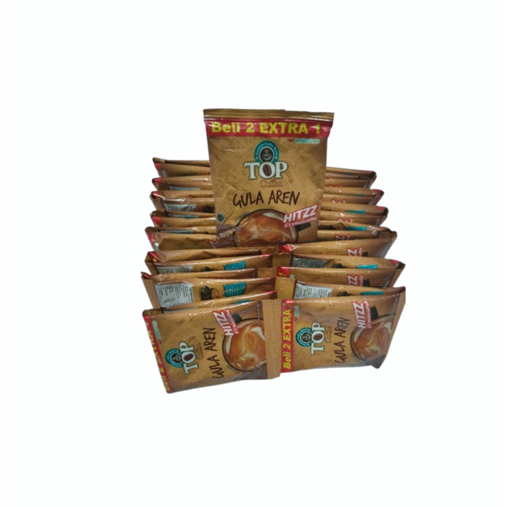 

Kombinasi kopi berkualitas Top Coffee Kopi Instan Gula Aren 1 Renteng 15 pcs ( 10 + 5 ) 22g