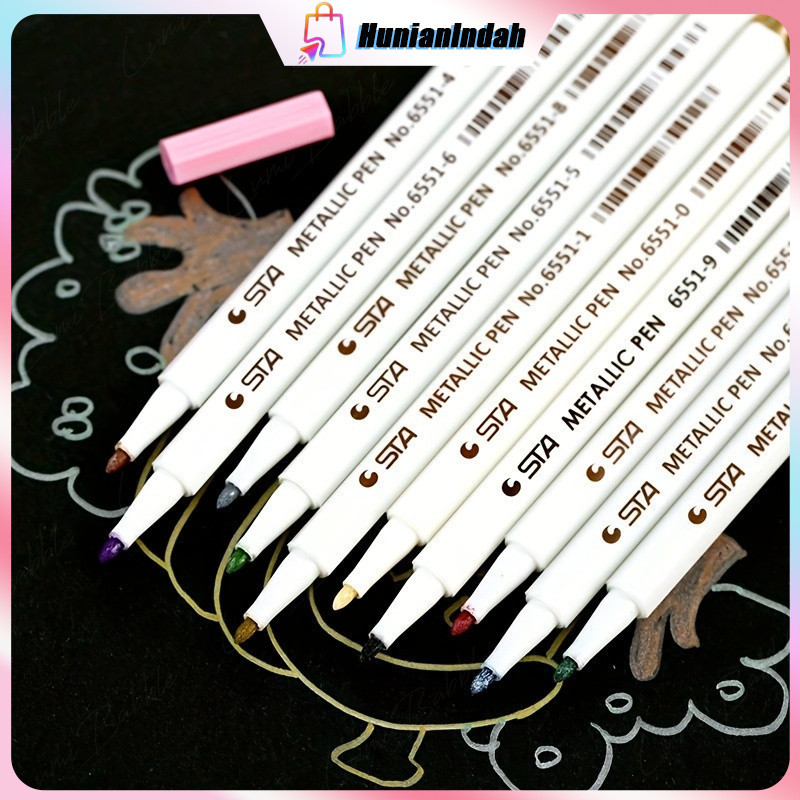 

10pcs STA 6551 Brush Pen Spidol Warna Lembut untuk Alat Tulis Sekolah
