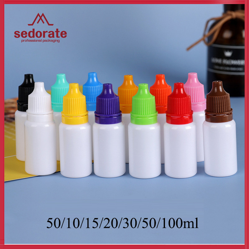 

50 Pieces Eye Drops Container 5/10/15/20/30ml White Soft HDPE Squeeze Soft Dropper Refillable Bottle for Pigment Packaging