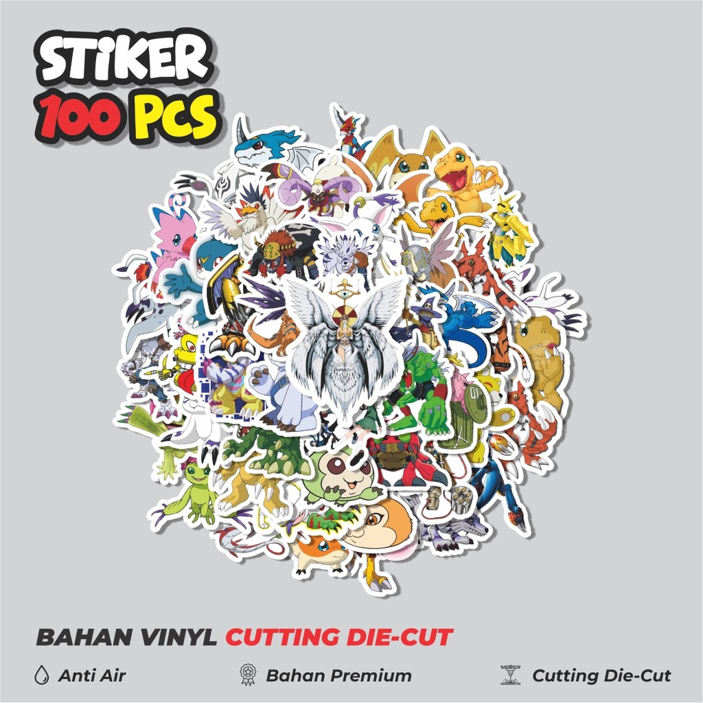 

Terbaru! 50 pcs Stiker Anime Series Digimon Character Mix 4 Dekorasi Lucu Kreatif untuk Notebook, Skateboard, HP