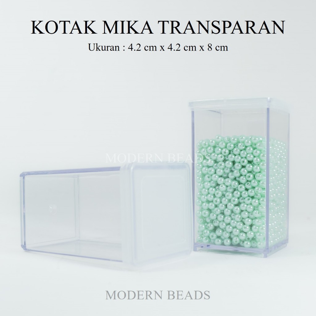 Kotak Mika Transparan / Kotak Plastik Penyimpanan Kecil Serbaguna / Kotak Manik / Kotak Mote / Box M