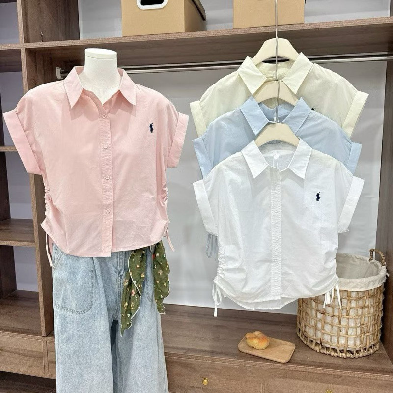 CF56TG KEMEJA WANITA SERUT LENGAN PENDEK | KEMEJA WANITA SLIM FITT BODY MODEL SERUT | KEMEJA WANITA 