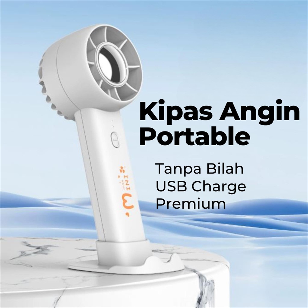 Bladeless Fan - Kipas Angin Portabel - Portable Mini Fan USB Charge Kipas Angin tangan Kipas tangan 