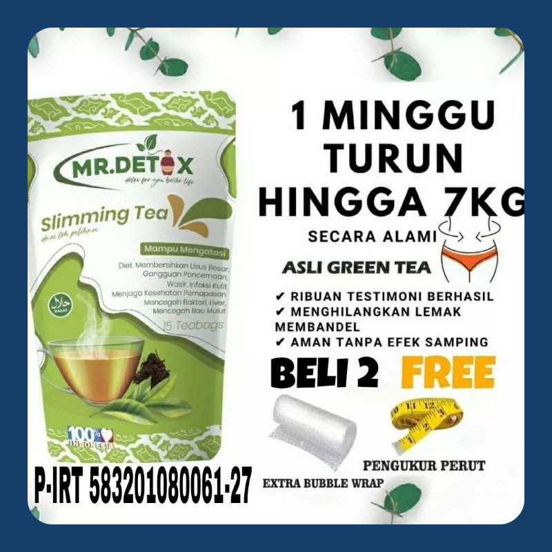 Teh Pelangsing Mr.detox slimming tea Teh Herbal Alami Teh Detoks Teh Diet Slimming Tea Ampuh Melangs