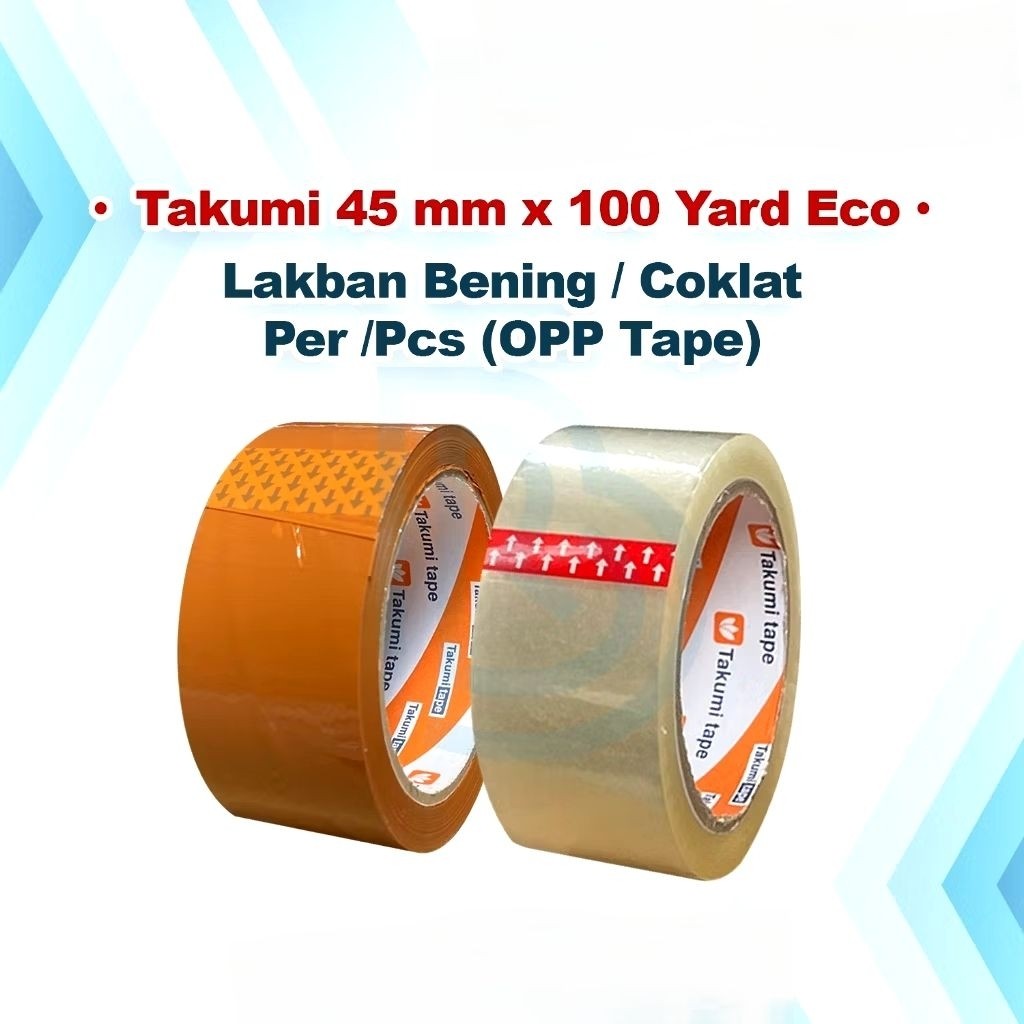 

ZYVAANIA - Lakban Bening Coklat TAKUMI 1 Pcs 45 mm 100 Yard Economis Tebal Termurah